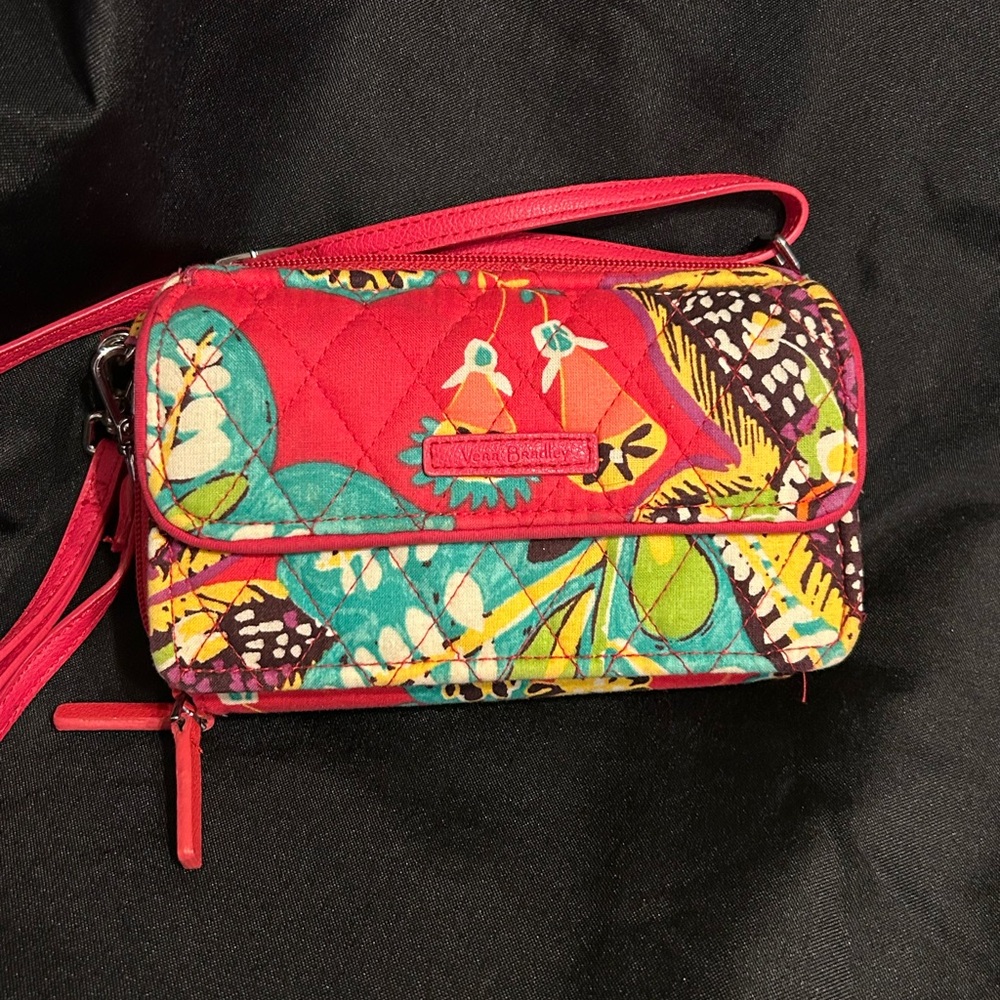 Vera Bradley Vibrant Floral Wristlet - Red and Multicolor